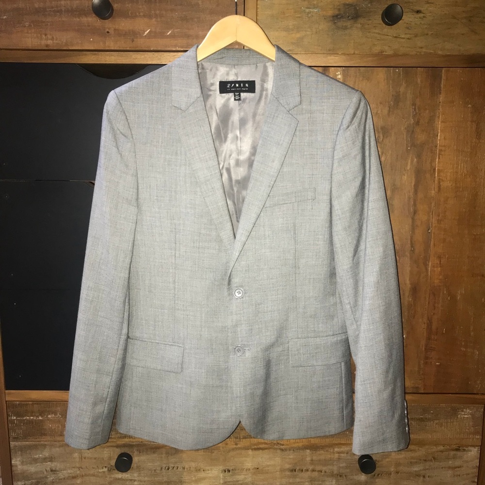 FOREVER 21 MEN Light Blue Gray Stylish Work Blazer